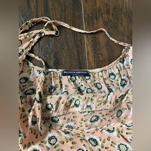 Brandy Melville mini Jada dress, open back, sleeveless pink floral, one size